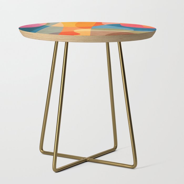 Colorful Vibrant Bright Modern Abstract Artwork Side Table Gallery Image 1
