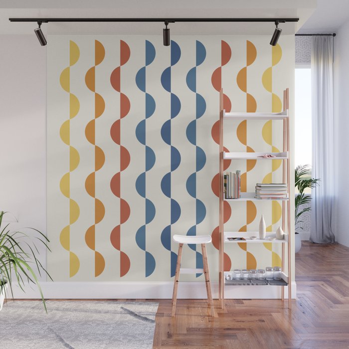 Gwynne Pattern Retro Shapes - Colorful 70's Wall Mural Gallery Image 1