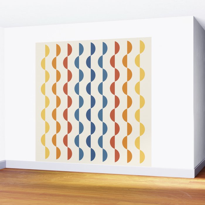 Gwynne Pattern Retro Shapes - Colorful 70's Wall Mural Gallery Image 2