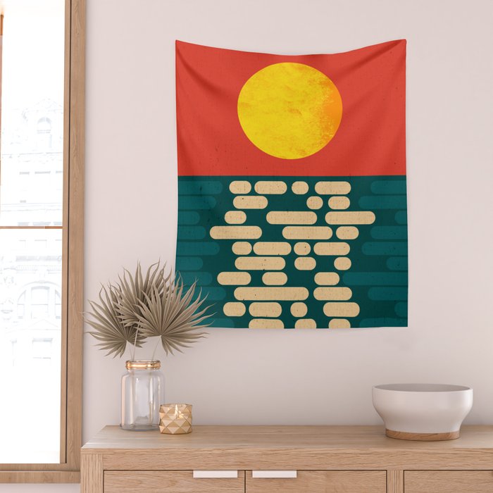 Sun Over The Sea - Afternoon Wall Tapestry Gallery Image 2