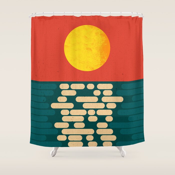 Sun Over The Sea - Afternoon Shower Curtain Gallery Image 1