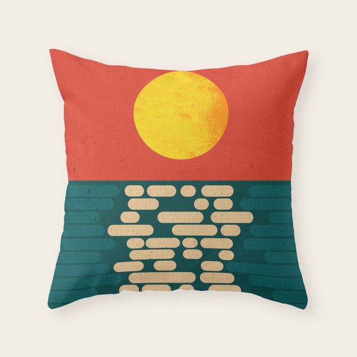Sun Over The Sea - Afternoon Throw Pillow Gallery Image 1