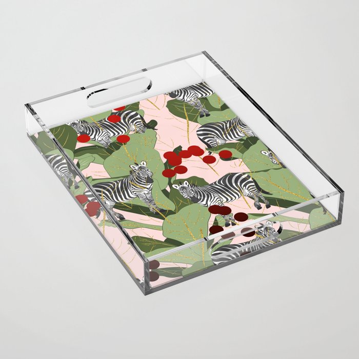 Zebra Harem #society6 #decor #buyart Acrylic Tray Gallery Image 1