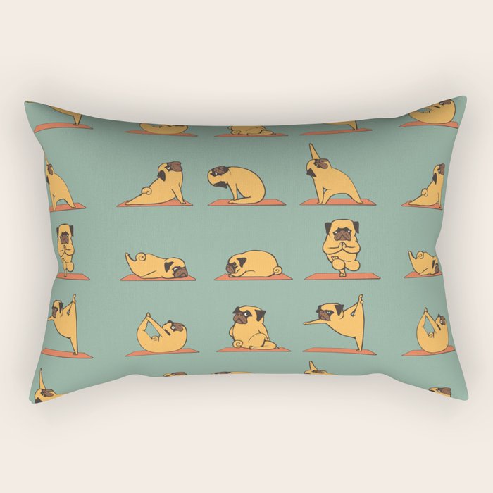 Pug Yoga Rectangular Pillow Gallery Image 2