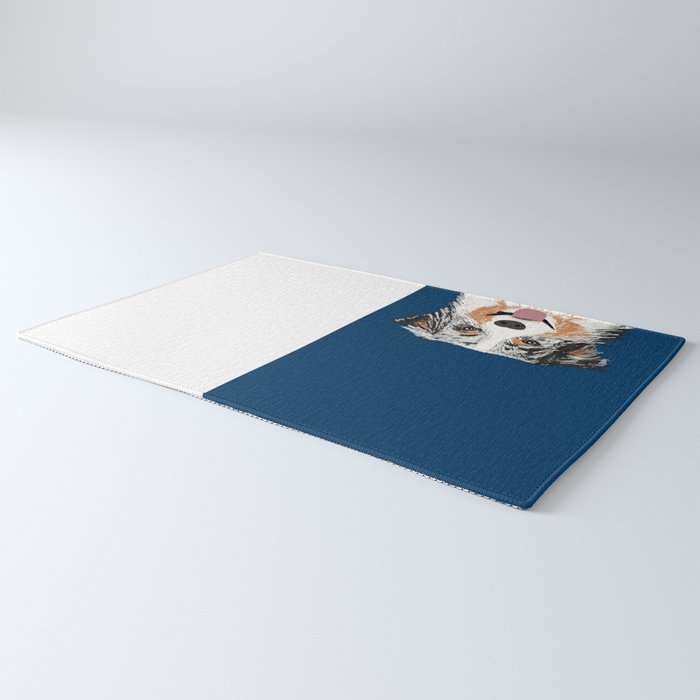 Australian Shepherd blue merle cute pet portrait dog person must have gifts for aussie owner  Rug Gallery Image 3