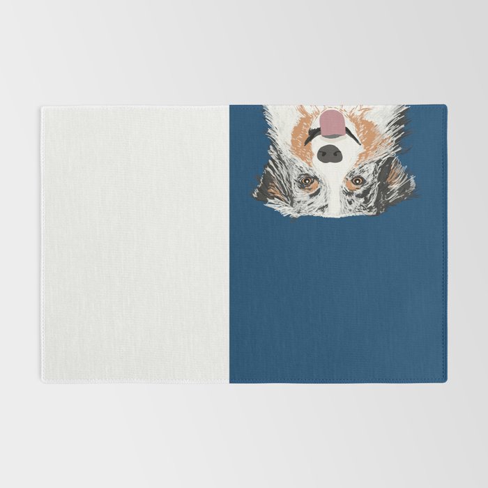 Australian Shepherd blue merle cute pet portrait dog person must have gifts for aussie owner  Rug Gallery Image 2