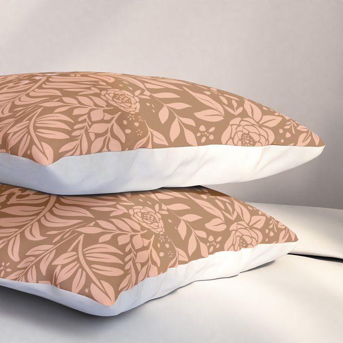 Summer Cheetah Floral Pattern - Fawn Brown Pillow Sham Gallery Image 3