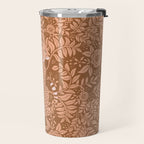 Summer Cheetah Floral Pattern - Fawn Brown Travel Mug Gallery Image 2