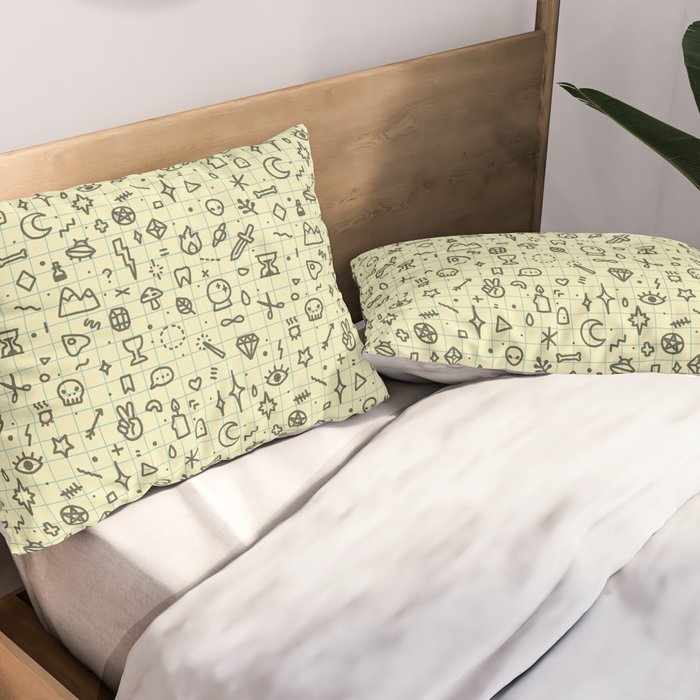 Doodles Pattern Pillow Sham Gallery Image 2