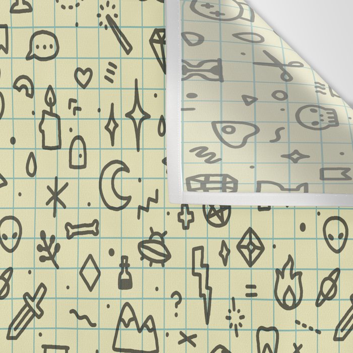 Doodles Pattern Wall Tapestry Gallery Image 3