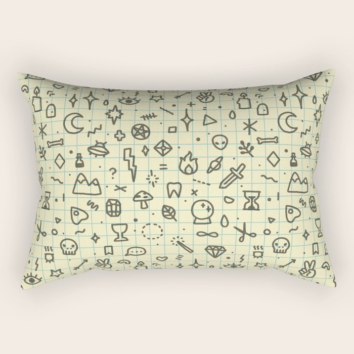 Doodles Pattern Rectangular Pillow Gallery Image 2