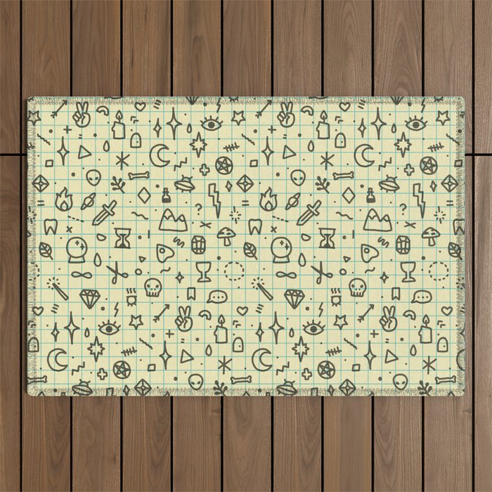 Doodles Pattern Outdoor Rug Gallery Image 1