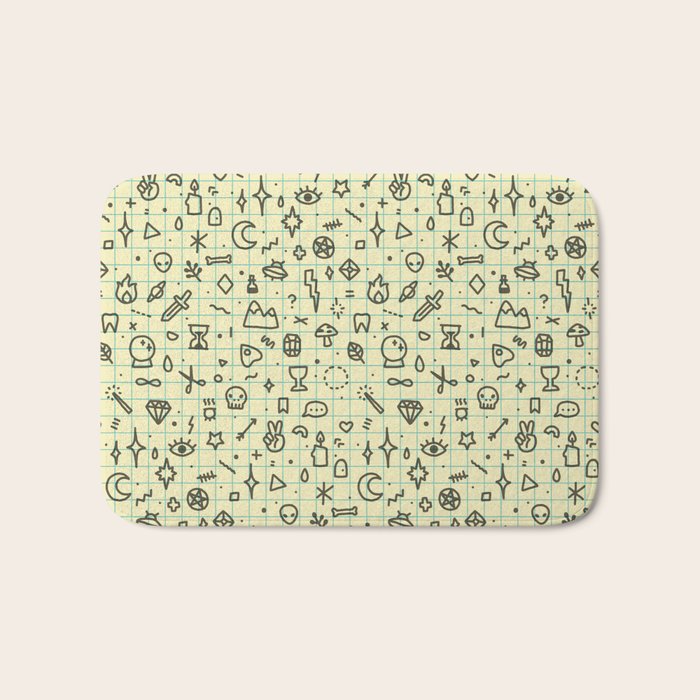 Doodles Pattern Bath Mat Gallery Image 1