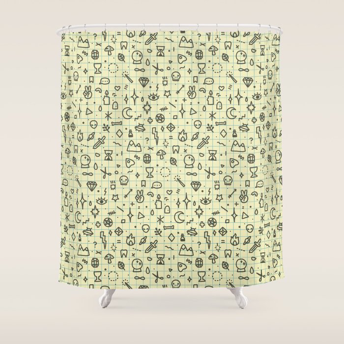 Doodles Pattern Shower Curtain Gallery Image 1