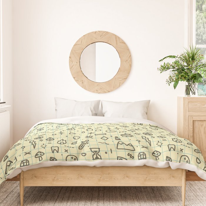 Doodles Pattern Duvet Cover Gallery Image 3