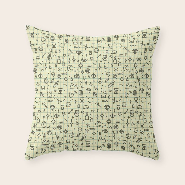 Doodles Pattern Throw Pillow Gallery Image 6