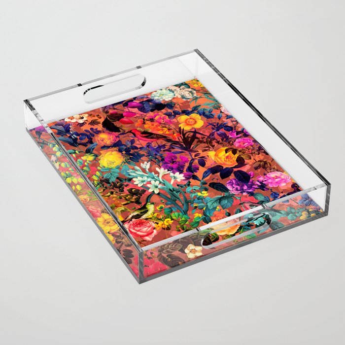 Floral and Birds II Acrylic Tray Gallery Image 1