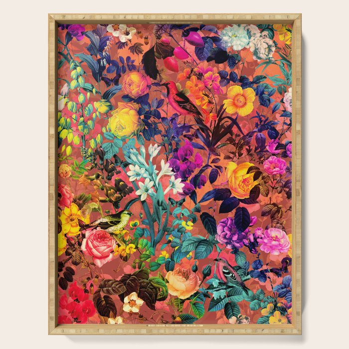 Floral and Birds II Serving Tray Gallery Image 1