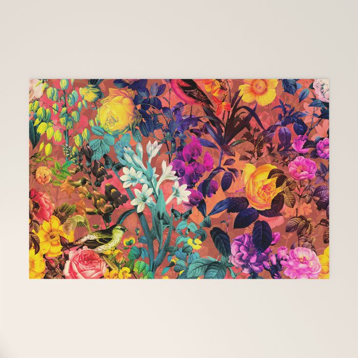 Floral and Birds II Welcome Mat Gallery Image 1