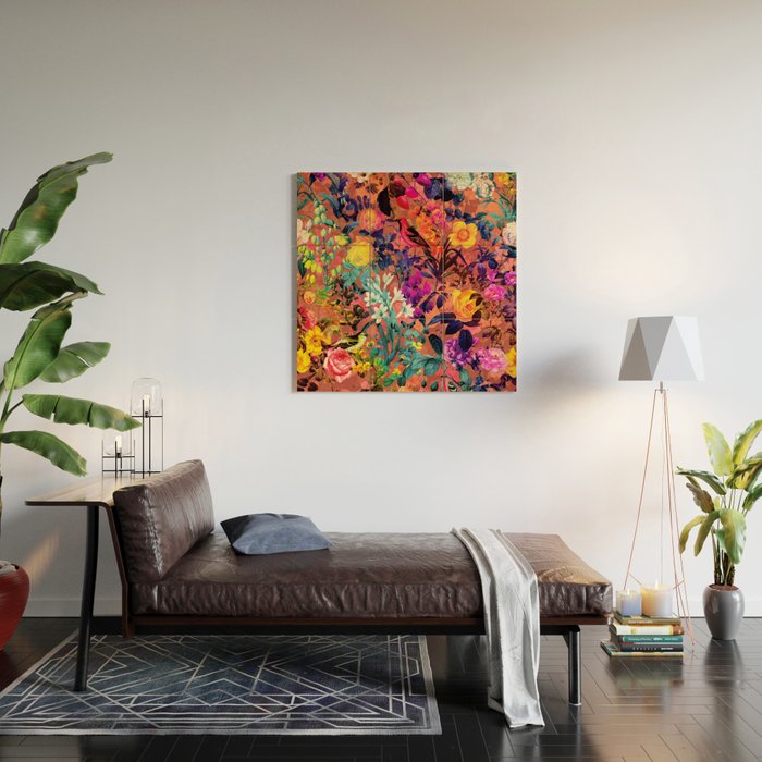 Floral and Birds II Wood Wall Art Gallery Image 2