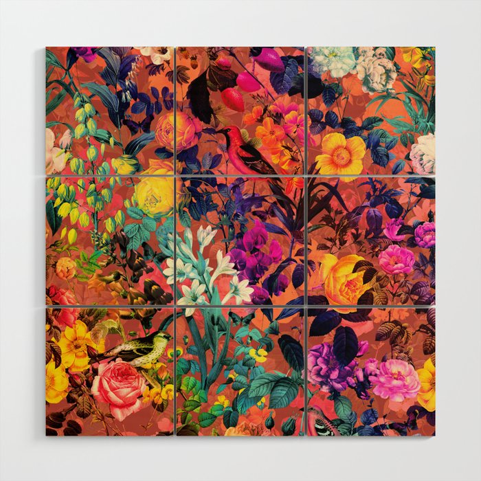 Floral and Birds II Wood Wall Art Gallery Image 1