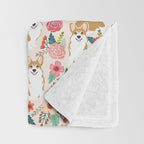 Corgi floral spring bloom flowers nature garden dog dog breeds corgis cute corgi puppies love  Throw Blanket Gallery Image 3