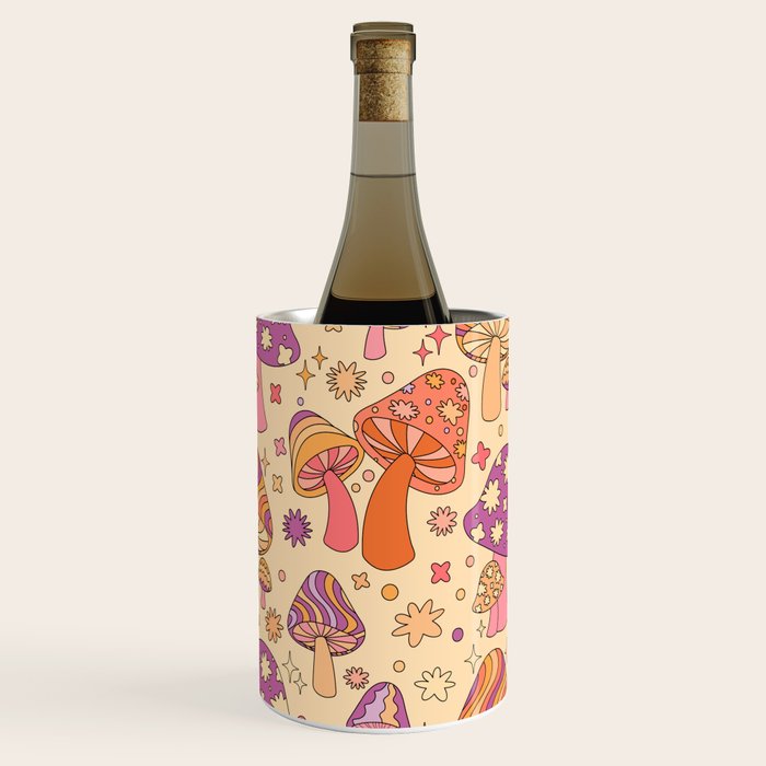Purple & Orange Magic Mushrooms Wine Chiller Gallery Image 1