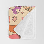 Purple & Orange Magic Mushrooms Throw Blanket Gallery Image 3