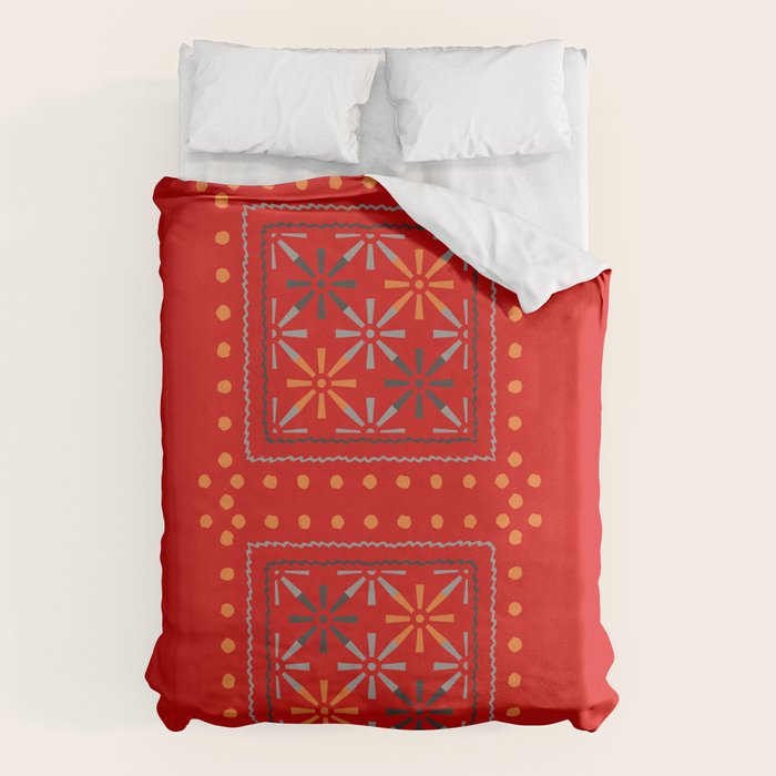 Nativo Red Duvet Cover Gallery Image 1