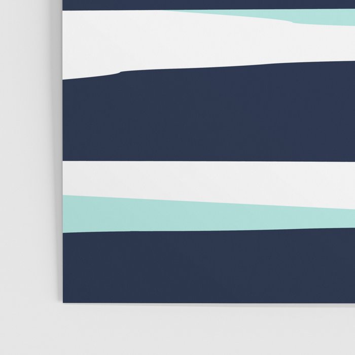 Ocean, Stripe Abstract Pattern, Navy, Aqua, Gray Poster Gallery Image 3