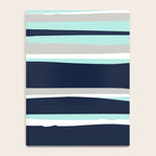Ocean, Stripe Abstract Pattern, Navy, Aqua, Gray Notebook Gallery Image 4