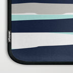 Ocean, Stripe Abstract Pattern, Navy, Aqua, Gray Laptop Sleeve Gallery Image 3
