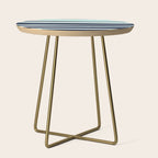 Ocean, Stripe Abstract Pattern, Navy, Aqua, Gray Side Table Gallery Image 1