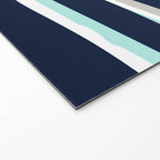 Ocean, Stripe Abstract Pattern, Navy, Aqua, Gray Welcome Mat Gallery Image 2