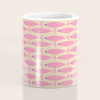 Mid Century Modern Minimalist Fish Pink Cream Blue Pattern Coffee Mug Gallery Image 4