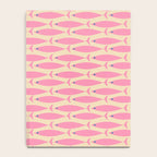Mid Century Modern Minimalist Fish Pink Cream Blue Pattern Notebook Gallery Image 4