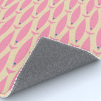 Mid Century Modern Minimalist Fish Pink Cream Blue Pattern Rug Gallery Image 4
