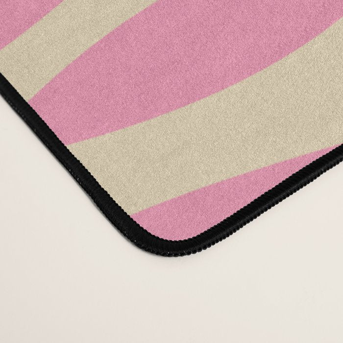 Mid Century Modern Minimalist Fish Pink Cream Blue Pattern Desk Mat Gallery Image 4