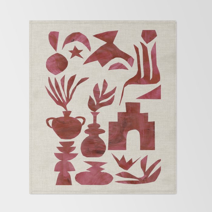 Crimson Village Throw Blanket Gallery Image 2
