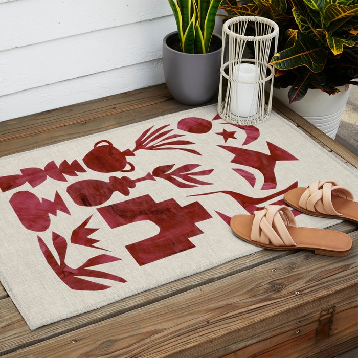 Crimson Village Outdoor Rug Gallery Image 2