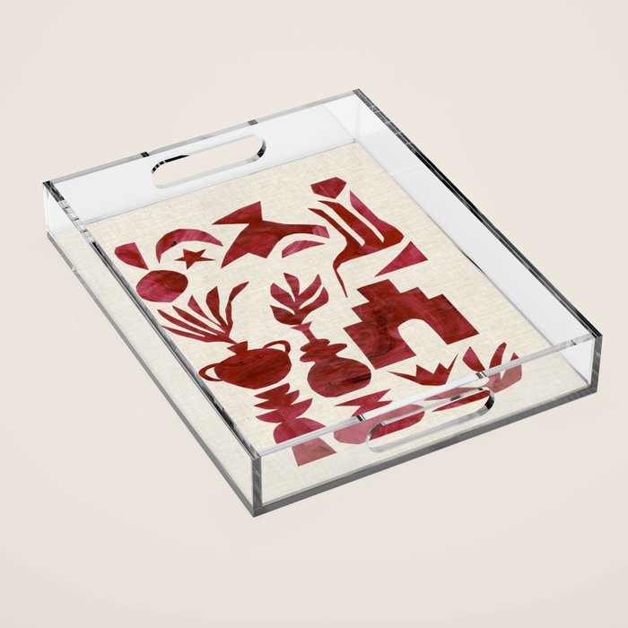 Crimson Village Acrylic Tray Gallery Image 1