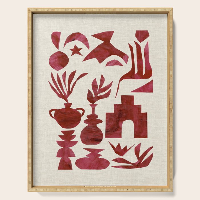 Crimson Village Serving Tray Gallery Image 1