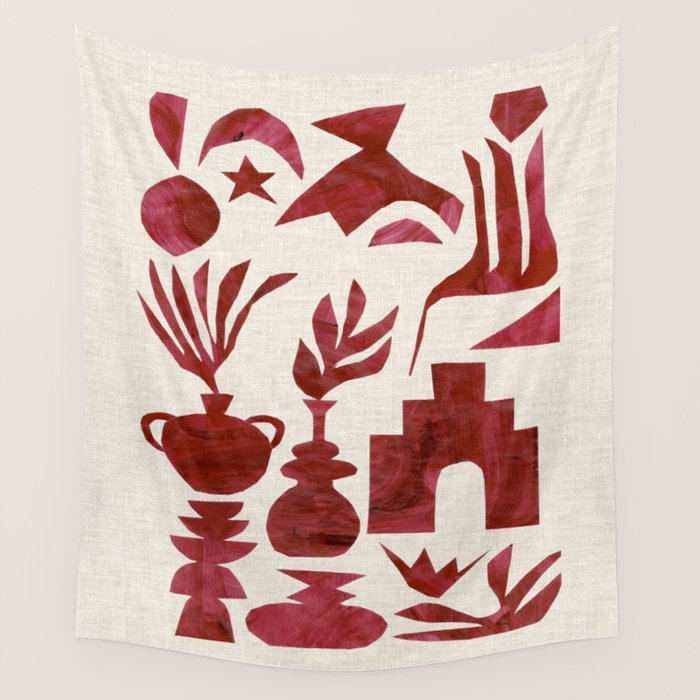 Crimson Village Wall Tapestry Gallery Image 4