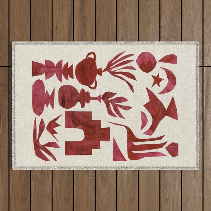 Crimson Village Outdoor Rug Gallery Image 1