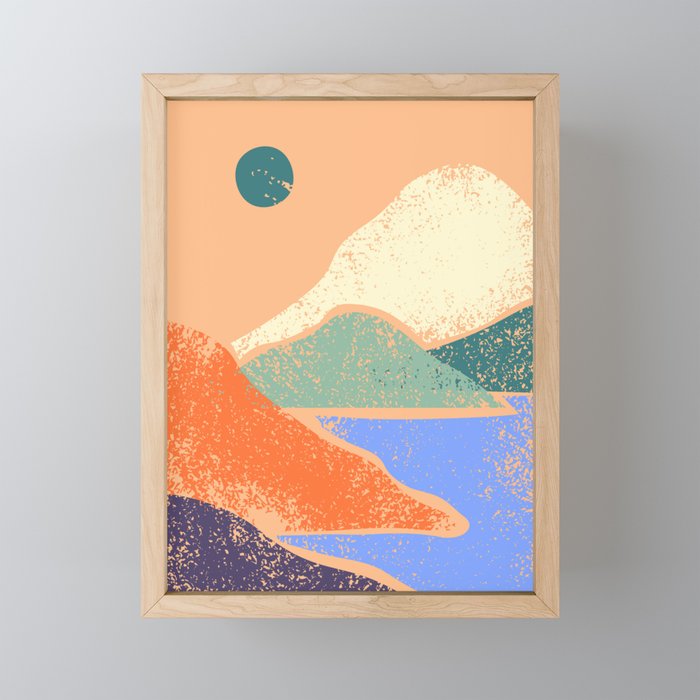 Abstract mountain landscape painting art print Mini Art Print Gallery Image 1