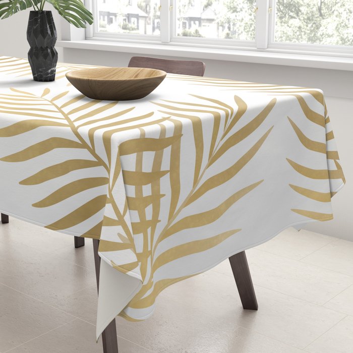 Gold palm leaves Tablecloth Gallery Image 3