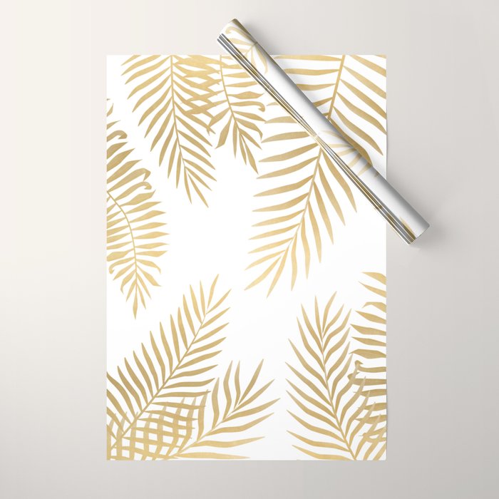 Gold palm leaves Wrapping Paper Gallery Image 1