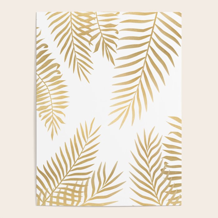 Gold palm leaves Poster Gallery Image 4