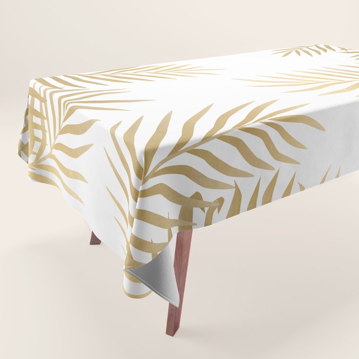 Gold palm leaves Tablecloth Gallery Image 1