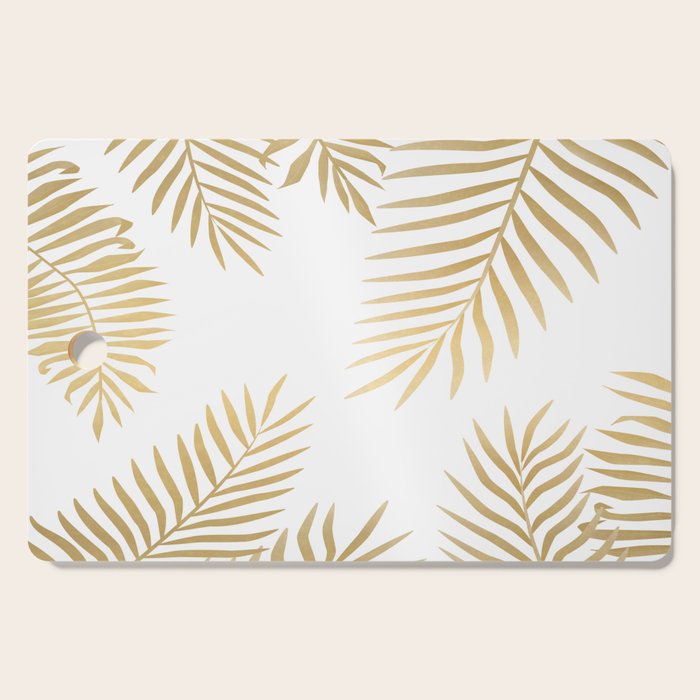 Gold palm leaves Cutting Board Gallery Image 1